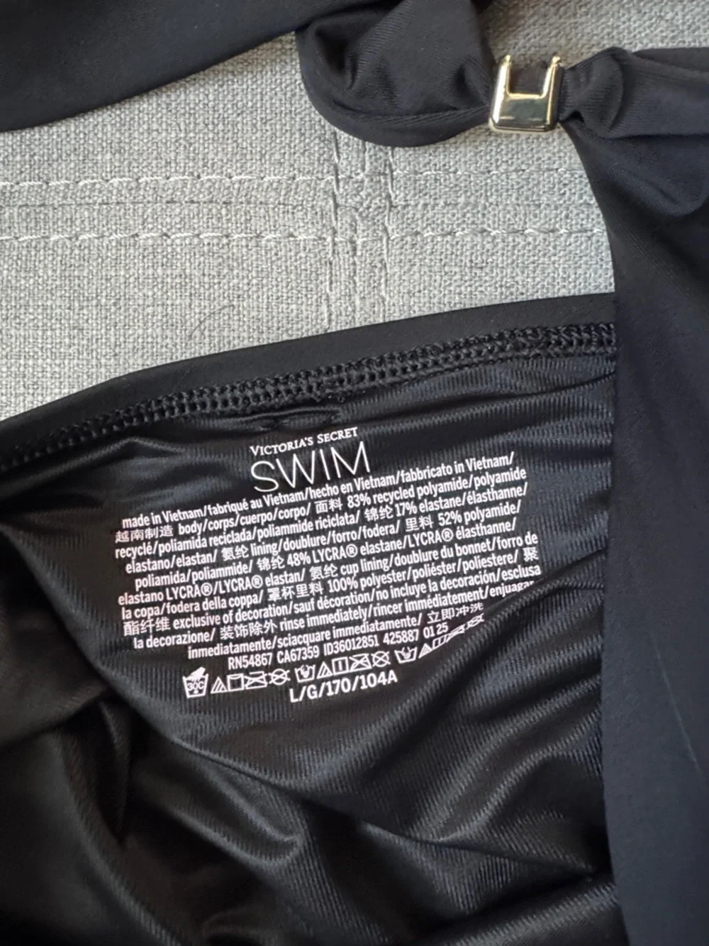 NWT Victoria's Secret Marita Forever Black One-Piece Swimsuit SzL - Picture 7 of 11